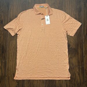 Tasc Micro Air Polo Shirt Mens Medium Apricot Droplet Golf Soft Breathable NWT